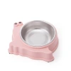 New pet single bowl, stainless steel bowl, snail-shaped dog bowl, cat bowl, anti-knock, anti-slip and biting pet bowl Specification image